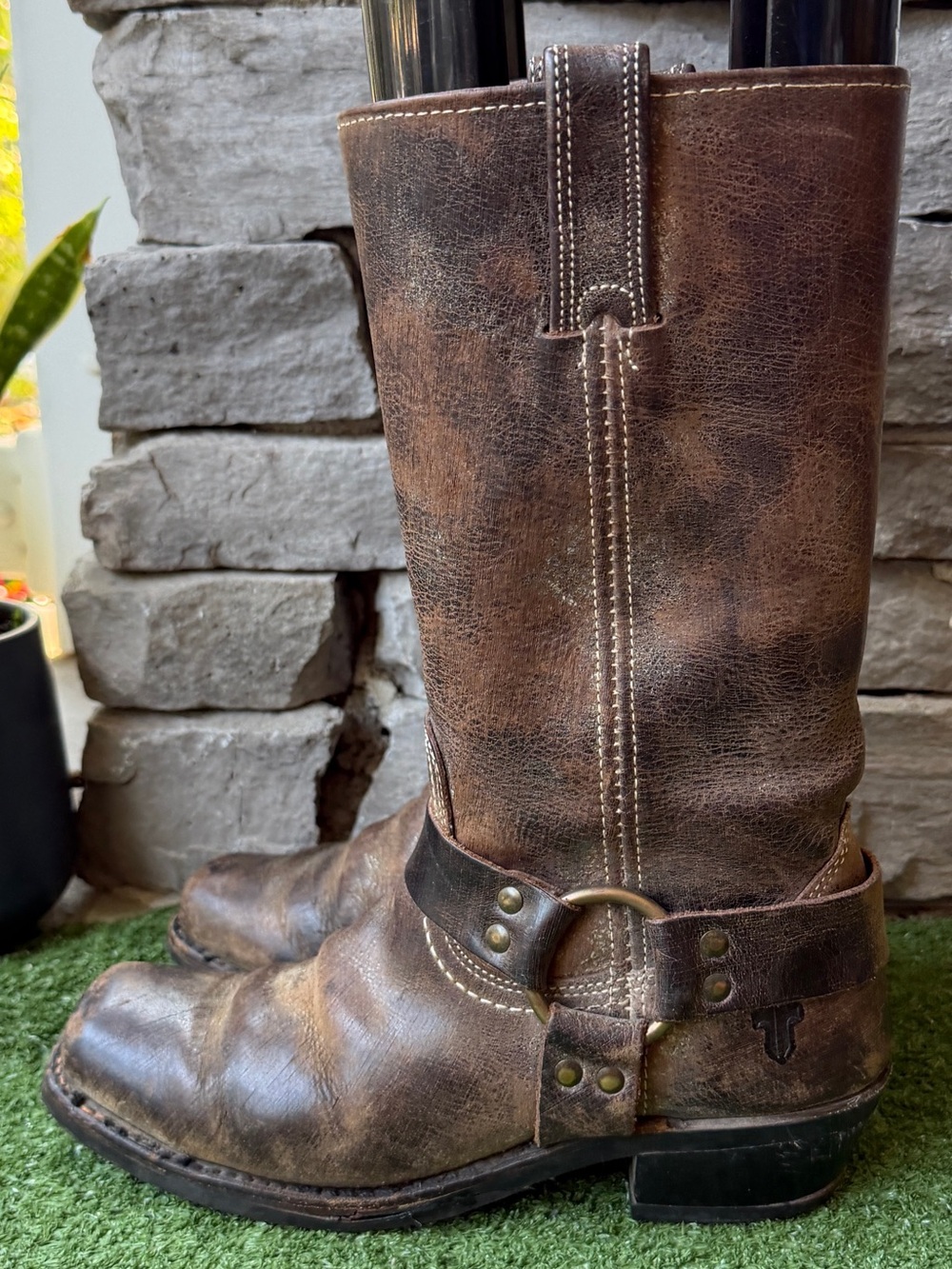 Frye Harness Distressed Leather Women’s Boots